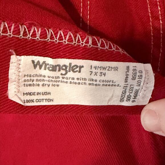 Vintage Wrangler Red Western Jeans Women’s Size 7 USA Made 27x34 rodeo cowgirl - Picture 3 of 7
